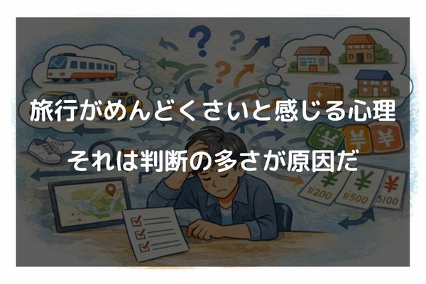 旅行がめんどくさいと感じる理由　それは判断の多さが原因だ